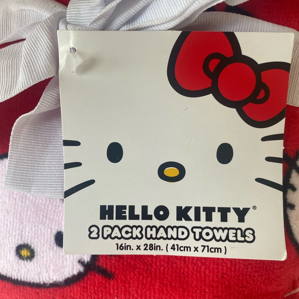 HELLO KITTY set of 2 Hand Towels - Picture 3 of 5